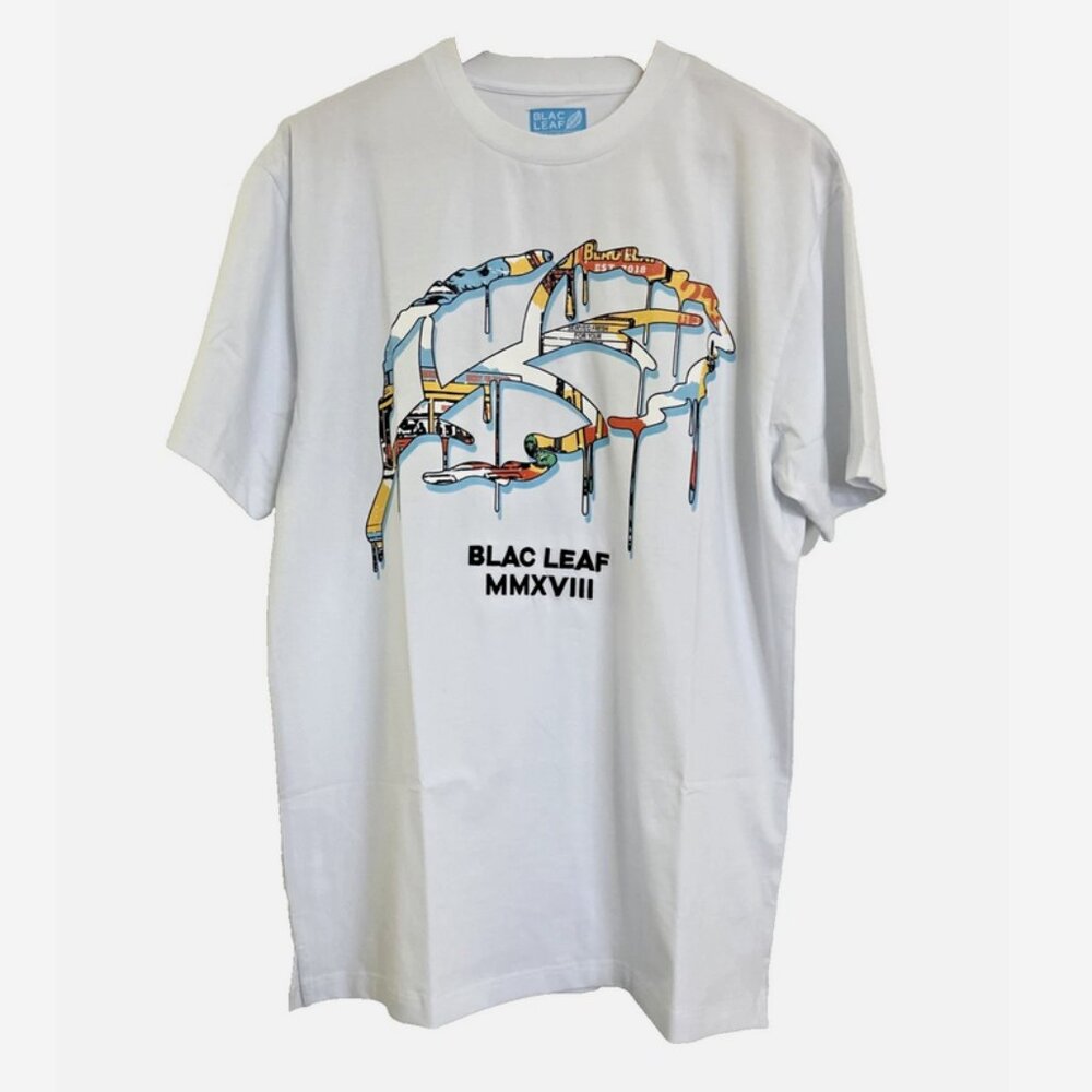 BLAC LEAF Graphic Tee Shirt NWT Large Nourish Your Body Black